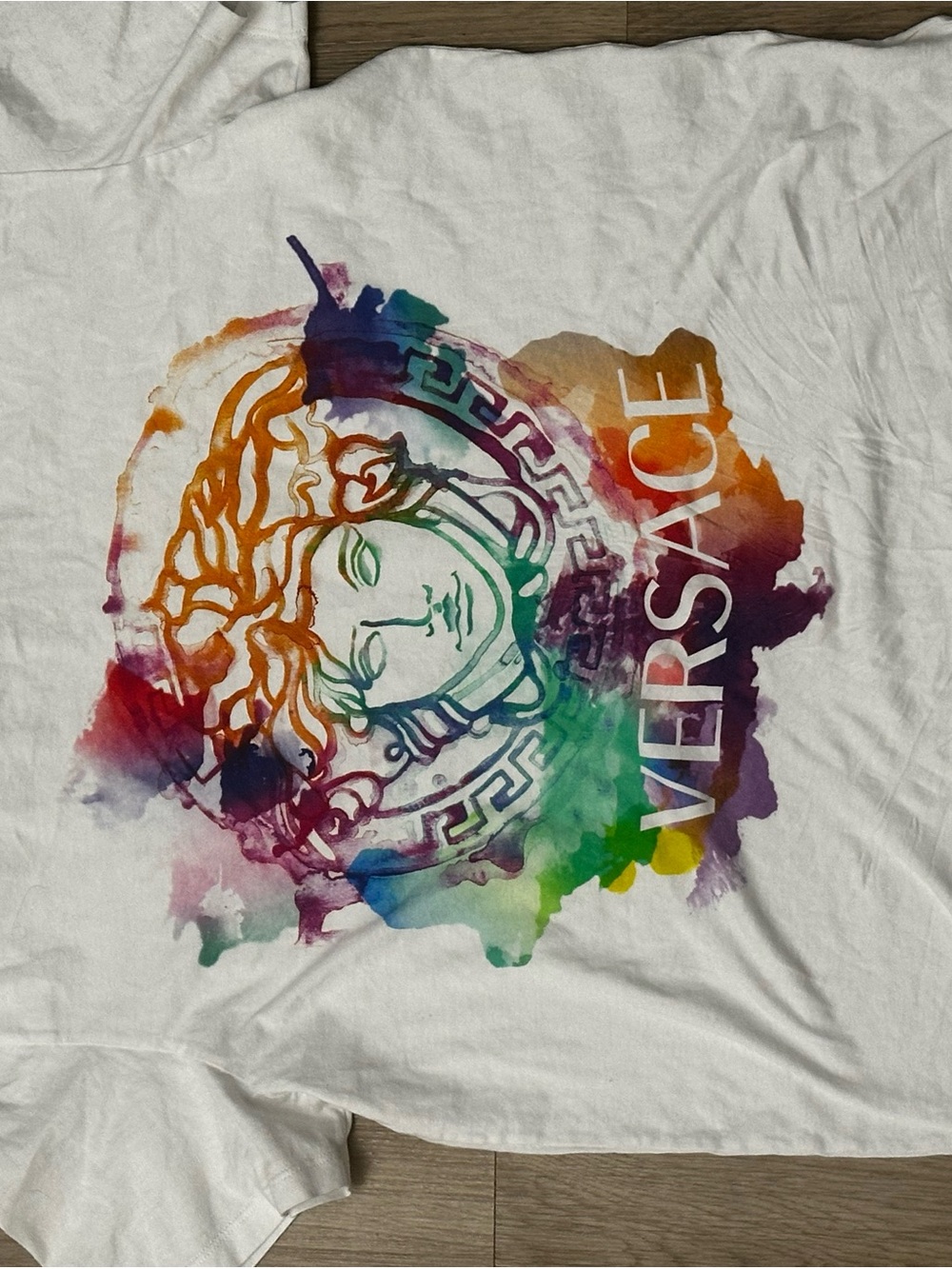 Versace White Logo-Tag Cotton Tee